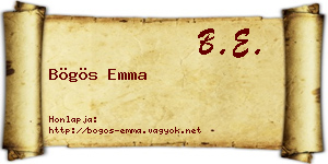 Bögös Emma névjegykártya