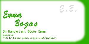 emma bogos business card